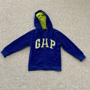 Boys blue gap zip up hoodie fleece jacket